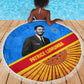 Patrice Lumumba Beach Blanket with Congolese Flag Colors and African History Quote - African Pride