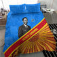 Patrice Lumumba Bedding Set with Congolese Flag Colors and African History Quote - African Pride