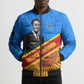 Patrice Lumumba Bomber Puffer Jacket with Congolese Flag Colors and African History Quote - African Pride