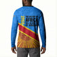 Patrice Lumumba Button Sweatshirt with Congolese Flag Colors and African History Quote