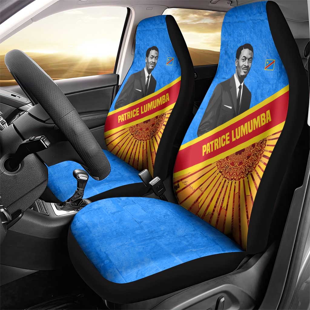 Patrice Lumumba Car Seat Cover with Congolese Flag Colors and African History Quote - African Pride