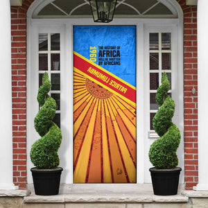 Patrice Lumumba Door Cover with Congolese Flag Colors and African History Quote - African Pride