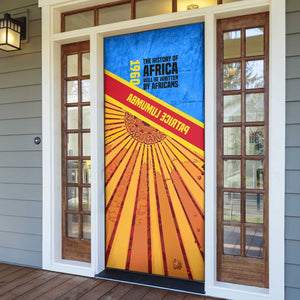 Patrice Lumumba Door Cover with Congolese Flag Colors and African History Quote - African Pride