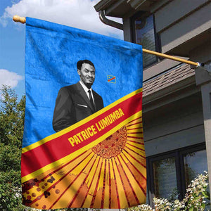 Patrice Lumumba Garden Flag with Congolese Flag Colors and African History Quote - African Pride
