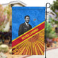 Patrice Lumumba Garden Flag with Congolese Flag Colors and African History Quote - African Pride