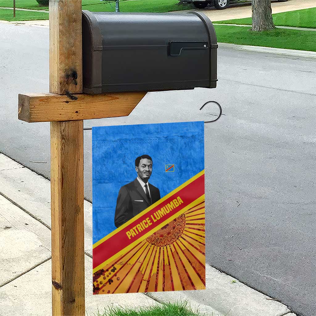 Patrice Lumumba Garden Flag with Congolese Flag Colors and African History Quote - African Pride