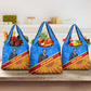 Patrice Lumumba Grocery Bag with Congolese Flag Colors and African History Quote - African Pride