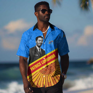 Patrice Lumumba Hawaiian Shirt with Congolese Flag Colors and African History Quote - African Pride