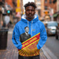 Patrice Lumumba Hoodie with Congolese Flag Colors and African History Quote - African Pride