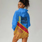 Patrice Lumumba Hoodie Dress with Congolese Flag Colors and African History Quote - African Pride