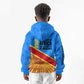 Patrice Lumumba Kid Hoodie with Congolese Flag Colors and African History Quote - African Pride