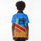 Patrice Lumumba Kid Polo Shirt with Congolese Flag Colors and African History Quote - African Pride