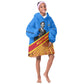 Patrice Lumumba Kid Wearable Blanket Hoodie with Congolese Flag Colors and African History Quote - African Pride