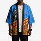 Patrice Lumumba Kimono with Congolese Flag Colors and African History Quote - African Pride