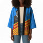 Patrice Lumumba Kimono with Congolese Flag Colors and African History Quote - African Pride