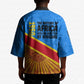 Patrice Lumumba Kimono with Congolese Flag Colors and African History Quote - African Pride