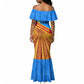 Patrice Lumumba Mermaid Dress with Congolese Flag Colors and African History Quote - African Pride