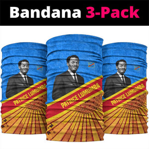 Patrice Lumumba Neck Gaiter with Congolese Flag Colors and African History Quote - African Pride