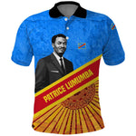 Patrice Lumumba Polo Shirt with Congolese Flag Colors and African History Quote - African Pride