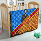 Patrice Lumumba Quilt with Congolese Flag Colors and African History Quote - African Pride