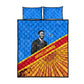 Patrice Lumumba Quilt Bed Set with Congolese Flag Colors and African History Quote - African Pride