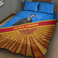 Patrice Lumumba Quilt Bed Set with Congolese Flag Colors and African History Quote - African Pride