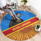 Patrice Lumumba Round Carpet with Congolese Flag Colors and African History Quote - African Pride