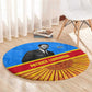 Patrice Lumumba Round Carpet with Congolese Flag Colors and African History Quote - African Pride