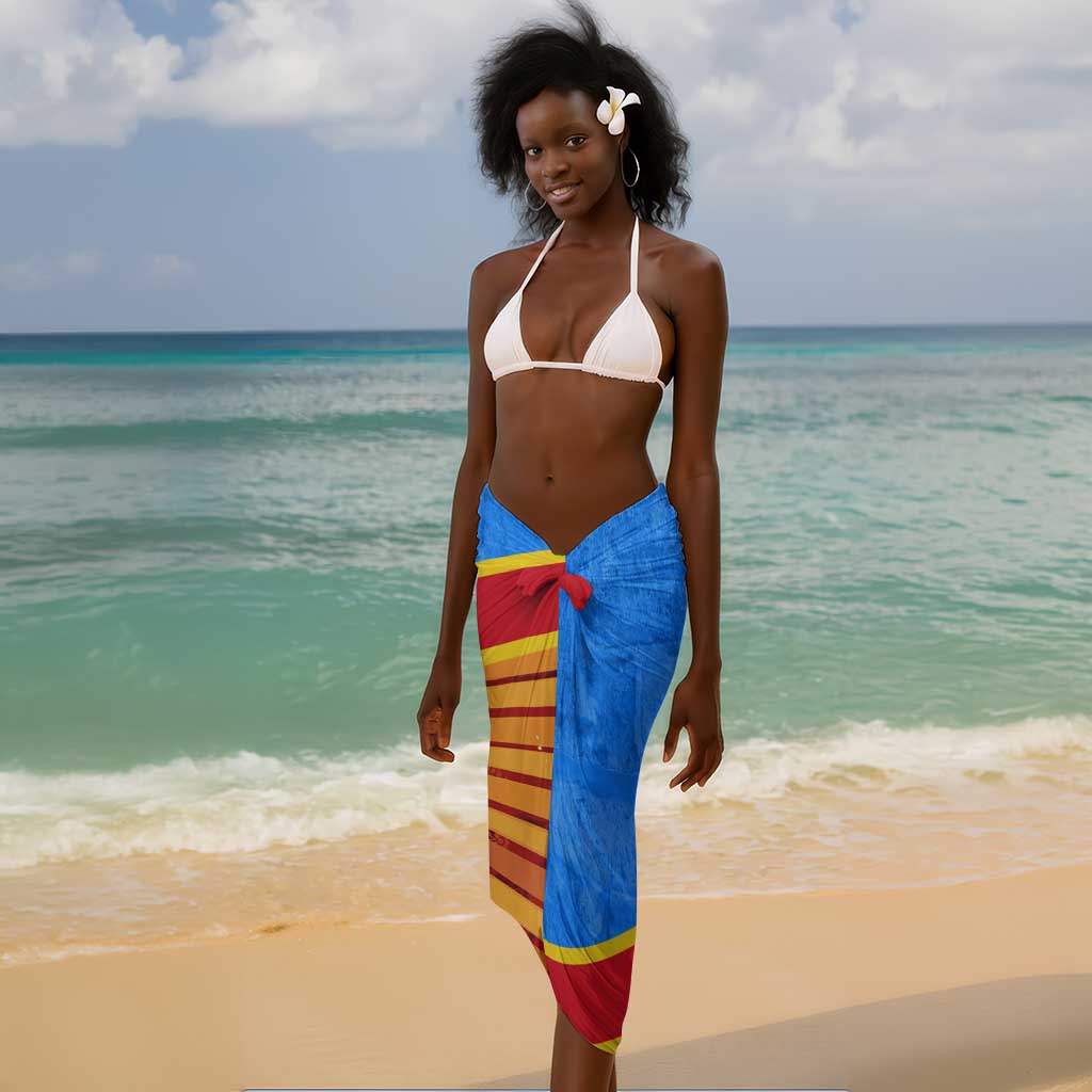 Patrice Lumumba Sarong with Congolese Flag Colors and African History Quote - African Pride