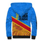 Patrice Lumumba Sherpa Hoodie with Congolese Flag Colors and African History Quote - African Pride