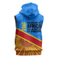 Patrice Lumumba Sleeveless Hoodie with Congolese Flag Colors and African History Quote - African Pride