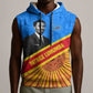 Patrice Lumumba Sleeveless Hoodie with Congolese Flag Colors and African History Quote - African Pride