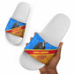 Patrice Lumumba Slide Sandals with Congolese Flag Colors and African History Quote - African Pride