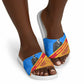 Patrice Lumumba Slide Sandals with Congolese Flag Colors and African History Quote - African Pride
