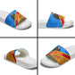 Patrice Lumumba Slide Sandals with Congolese Flag Colors and African History Quote - African Pride