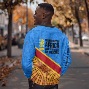 Patrice Lumumba Sweatshirt with Congolese Flag Colors and African History Quote - African Pride