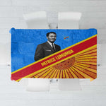 Patrice Lumumba Tablecloth with Congolese Flag Colors and African History Quote - African Pride
