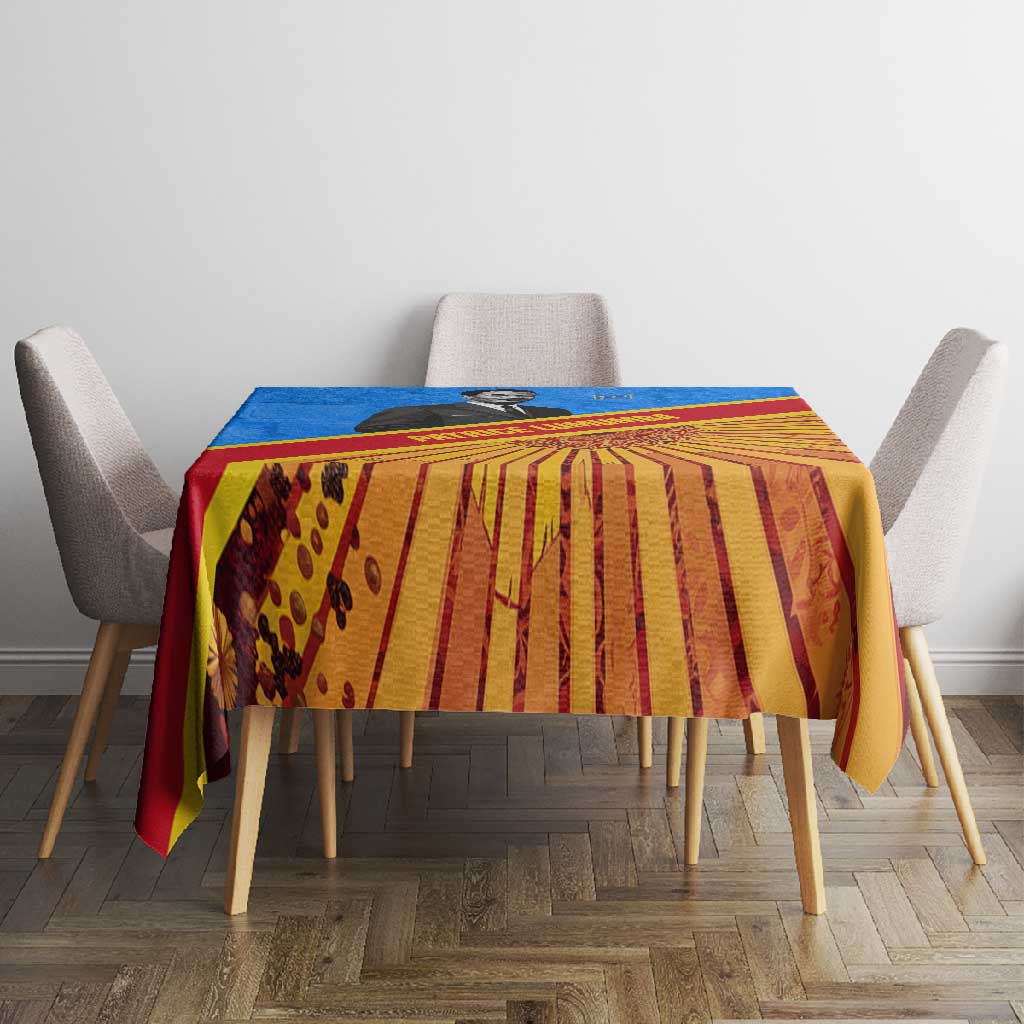 Patrice Lumumba Tablecloth with Congolese Flag Colors and African History Quote - African Pride
