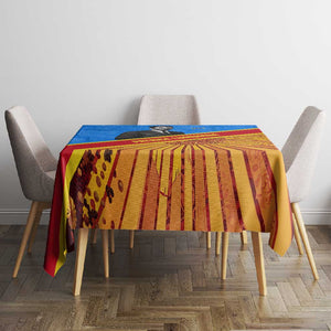Patrice Lumumba Tablecloth with Congolese Flag Colors and African History Quote - African Pride