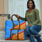Patrice Lumumba Travel Bag with Congolese Flag Colors and African History Quote - African Pride