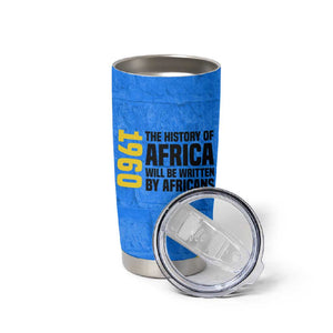 Patrice Lumumba Tumbler Cup with Congolese Flag Colors and African History Quote - African Pride