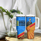 Patrice Lumumba Tumbler With Handle with Congolese Flag Colors and African History Quote - African Pride