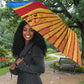 Patrice Lumumba Umbrella with Congolese Flag Colors and African History Quote - African Pride