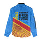 Patrice Lumumba Women Casual Shirt with Congolese Flag Colors and African History Quote - African Pride