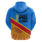 Patrice Lumumba Zip Hoodie with Congolese Flag Colors and African History Quote - African Pride