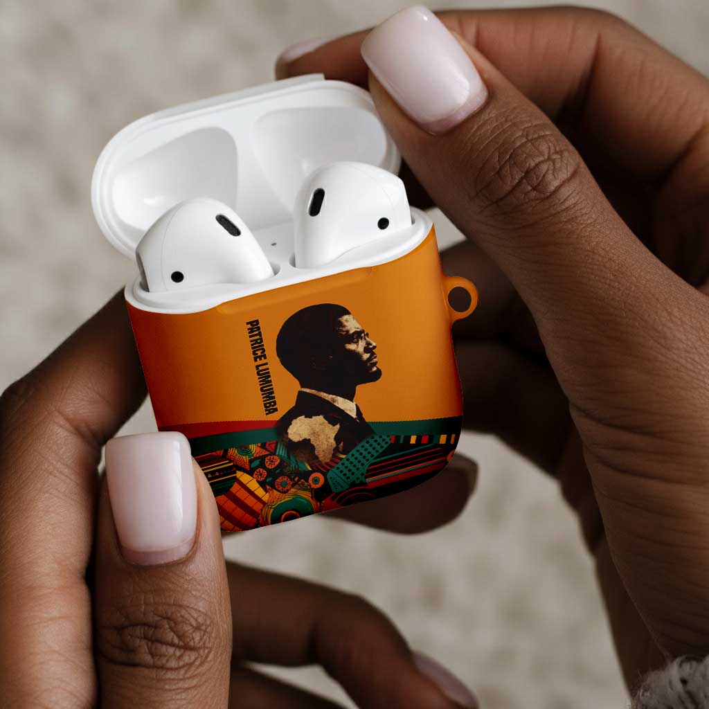 Patrice Lumumba AirPods Case with Profile Portrait and Bold Africa Will Rise Statement - African Pride
