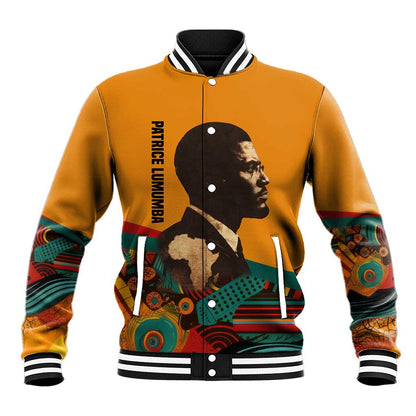 Patrice Lumumba Baseball Jacket with Profile Portrait and Bold Africa Will Rise Statement - African Pride