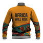 Patrice Lumumba Baseball Jacket with Profile Portrait and Bold Africa Will Rise Statement - African Pride