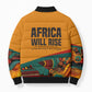 Patrice Lumumba Bomber Puffer Jacket with Profile Portrait and Bold Africa Will Rise Statement - African Pride