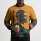 Patrice Lumumba Bomber Puffer Jacket with Profile Portrait and Bold Africa Will Rise Statement - African Pride